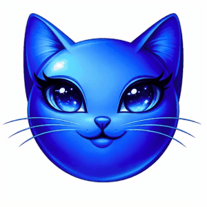 Kitty, Cat Face Blue