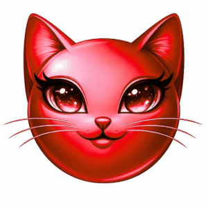 Kitty, Cat Face Red
