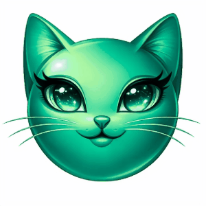 Kitty, Cat Face Teal