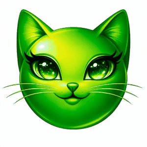Kitty, Cat Face Green