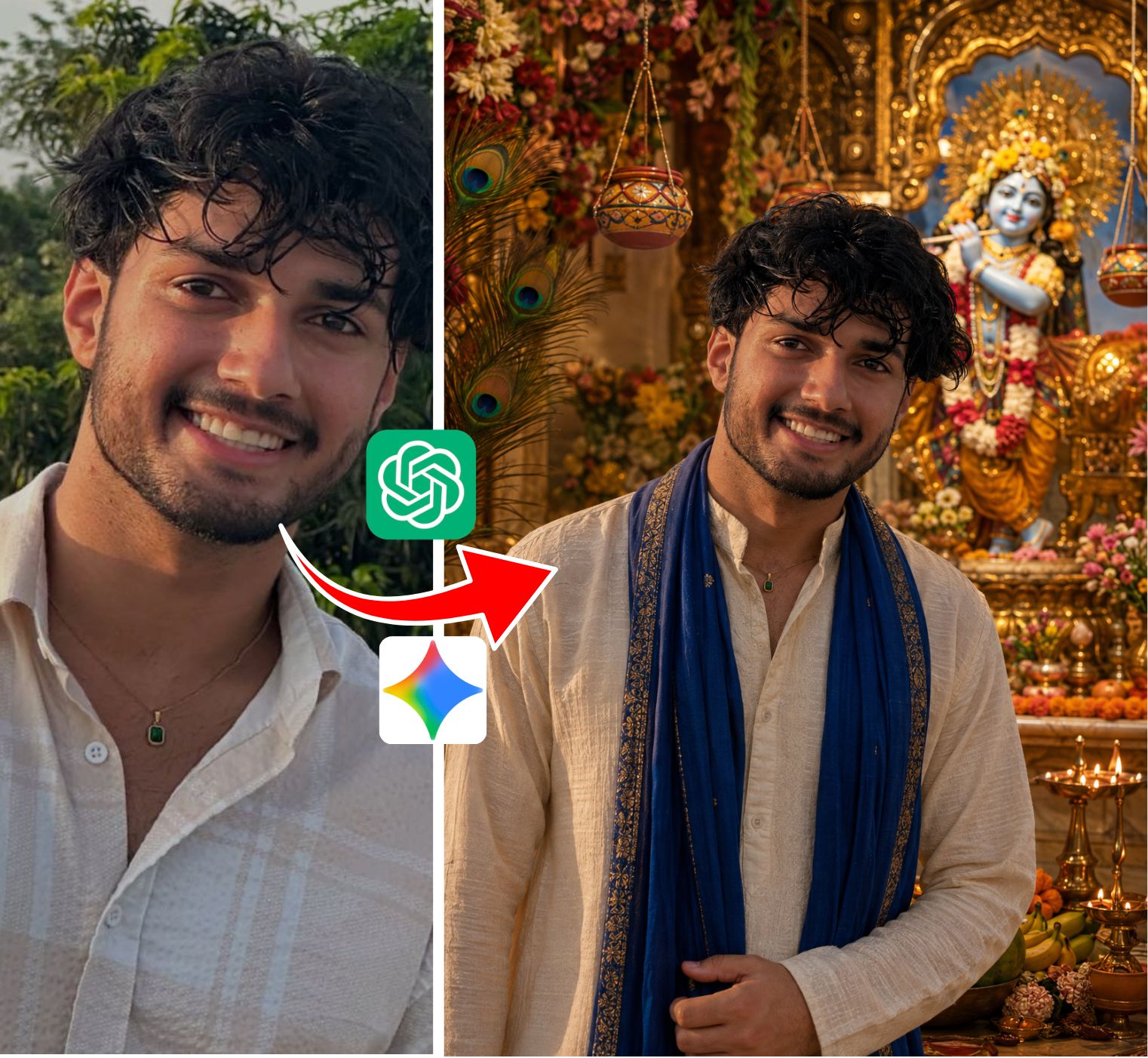 Krishna Janmashtami AI Photo Prompt with Face Match