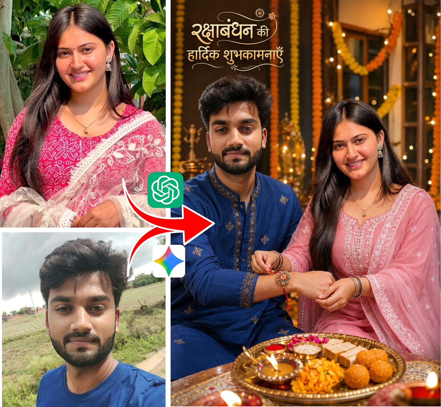 Create a Stunning Raksha Bandhan Photo with AI ChatGPT and Google Gemini