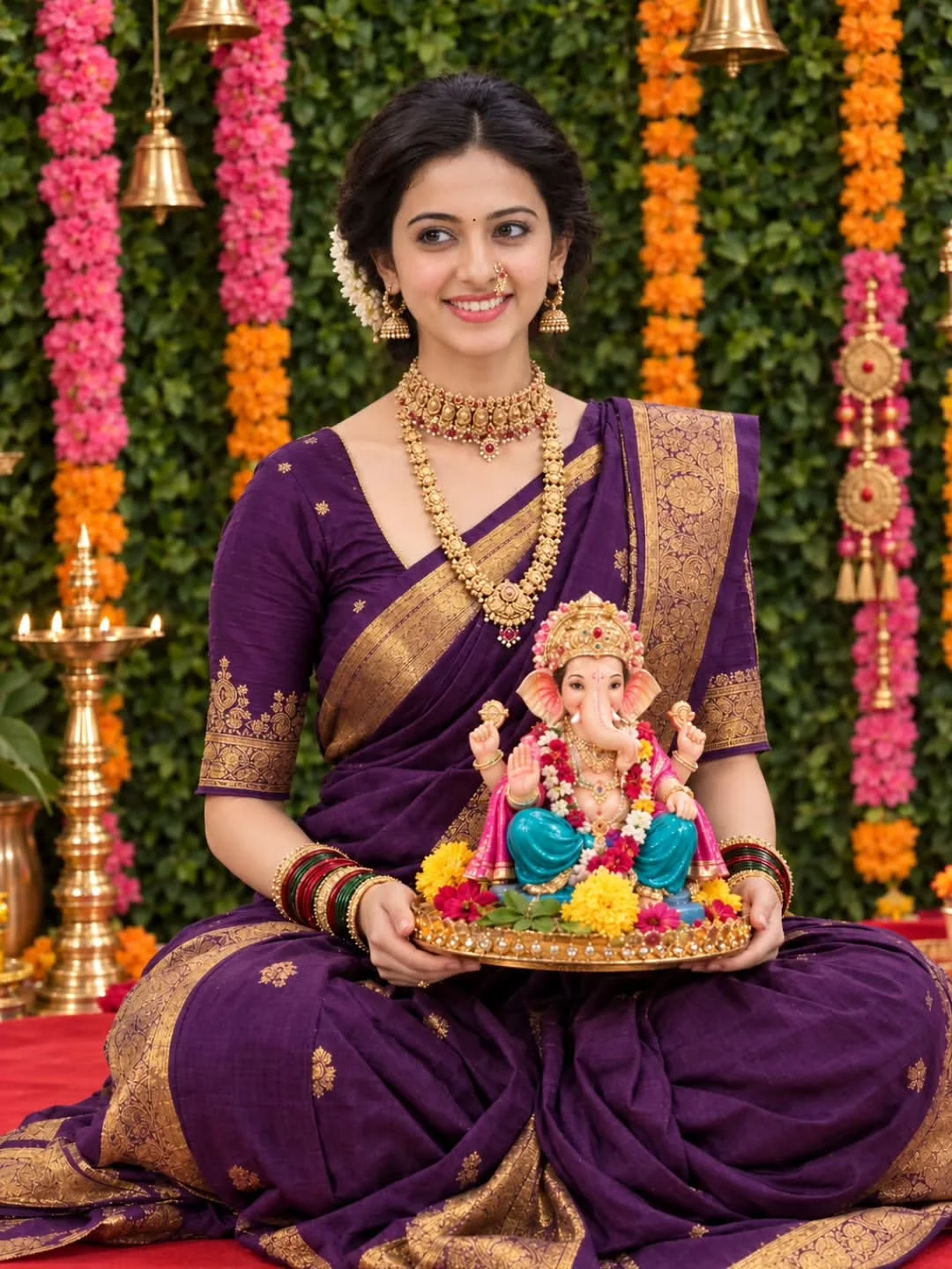 Ganesh Chaturthi AI Image Prompt for Festive Portraits - AI prompt