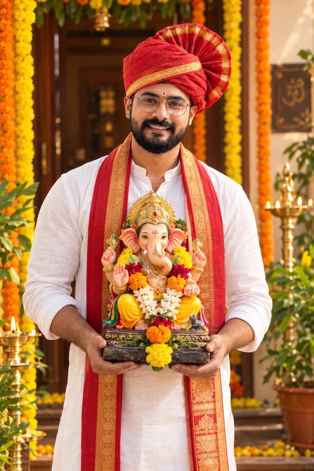 Ganpati Bappa Welcome AI Image Prompt for Ganesh Chaturthi