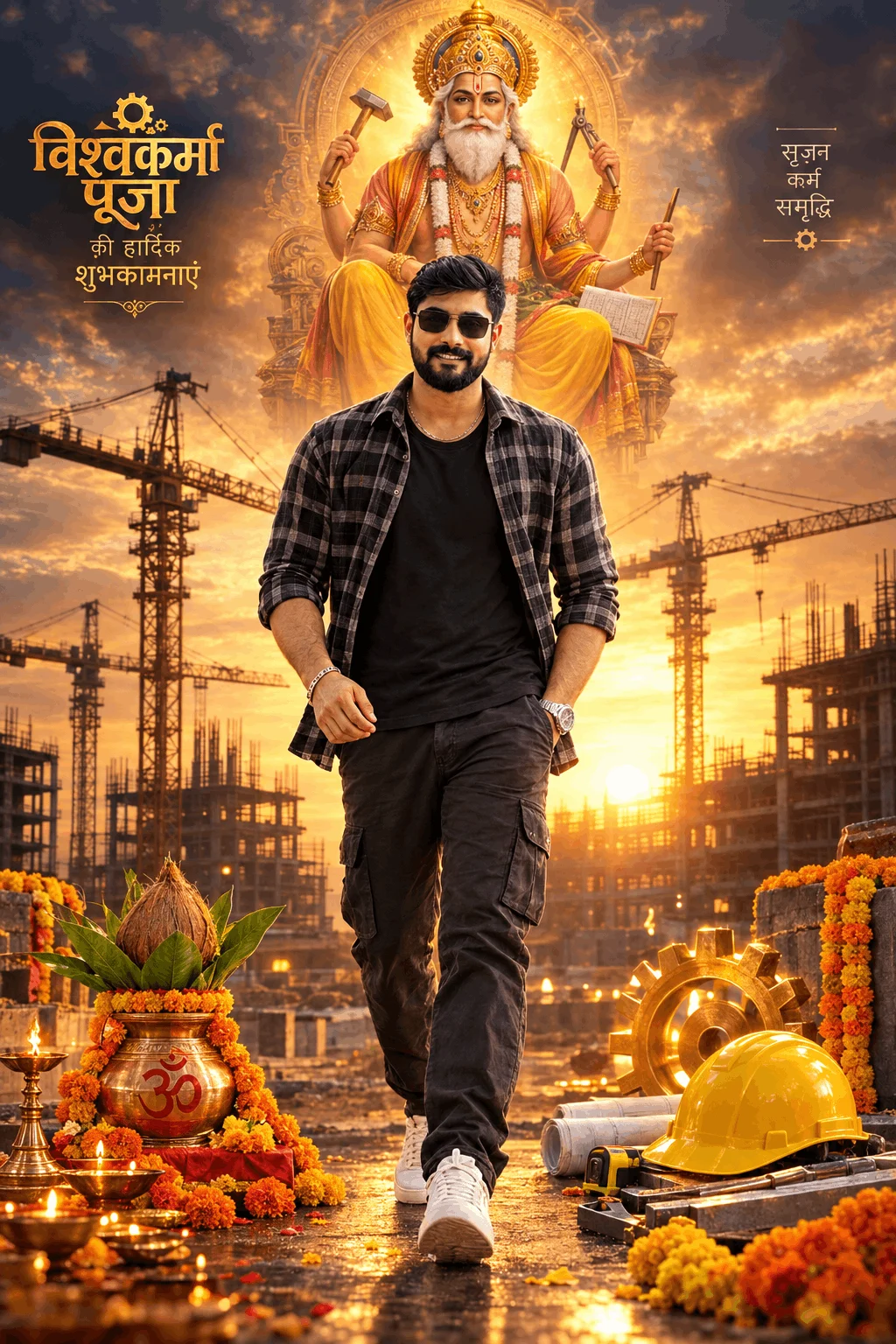 Vishwakarma Puja AI Poster Prompt for Epic Festival Art