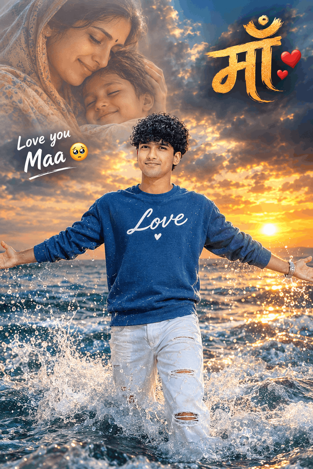 Maa Ka Pyaar Emotional Portrait AI Image Prompt