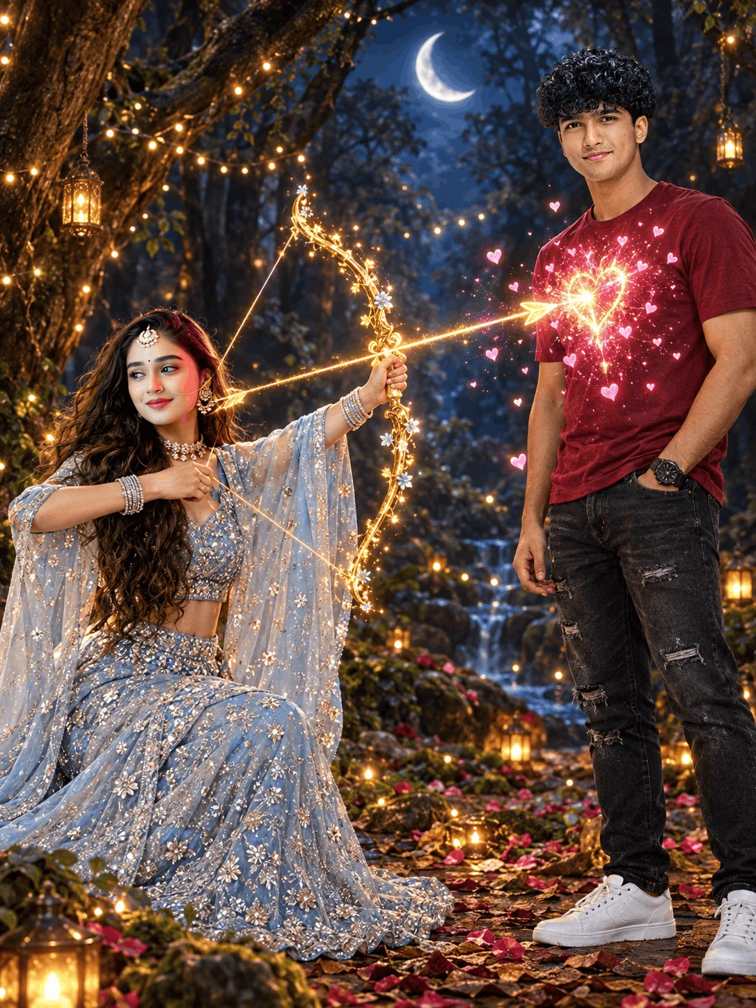 Realistic Couple Photo Prompt for a Magical Forest Romance - AI prompt