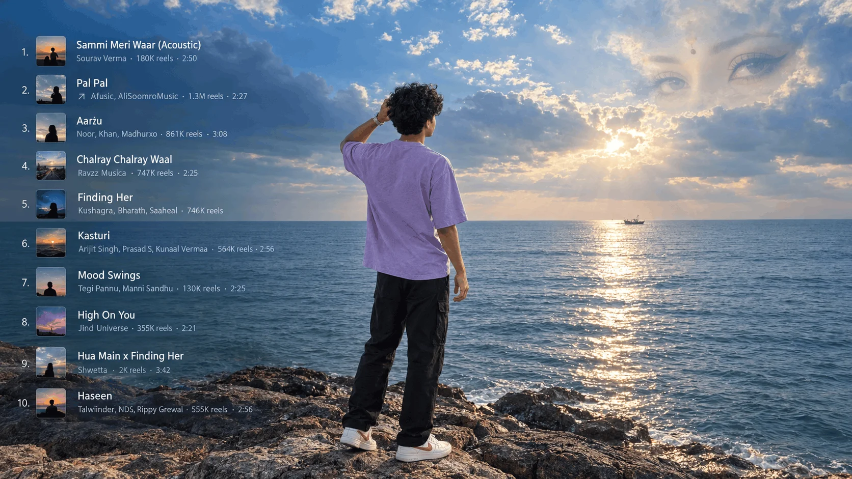 AI Photo Prompt for a Lavender Shirt Ocean Sunset Scene - AI prompt