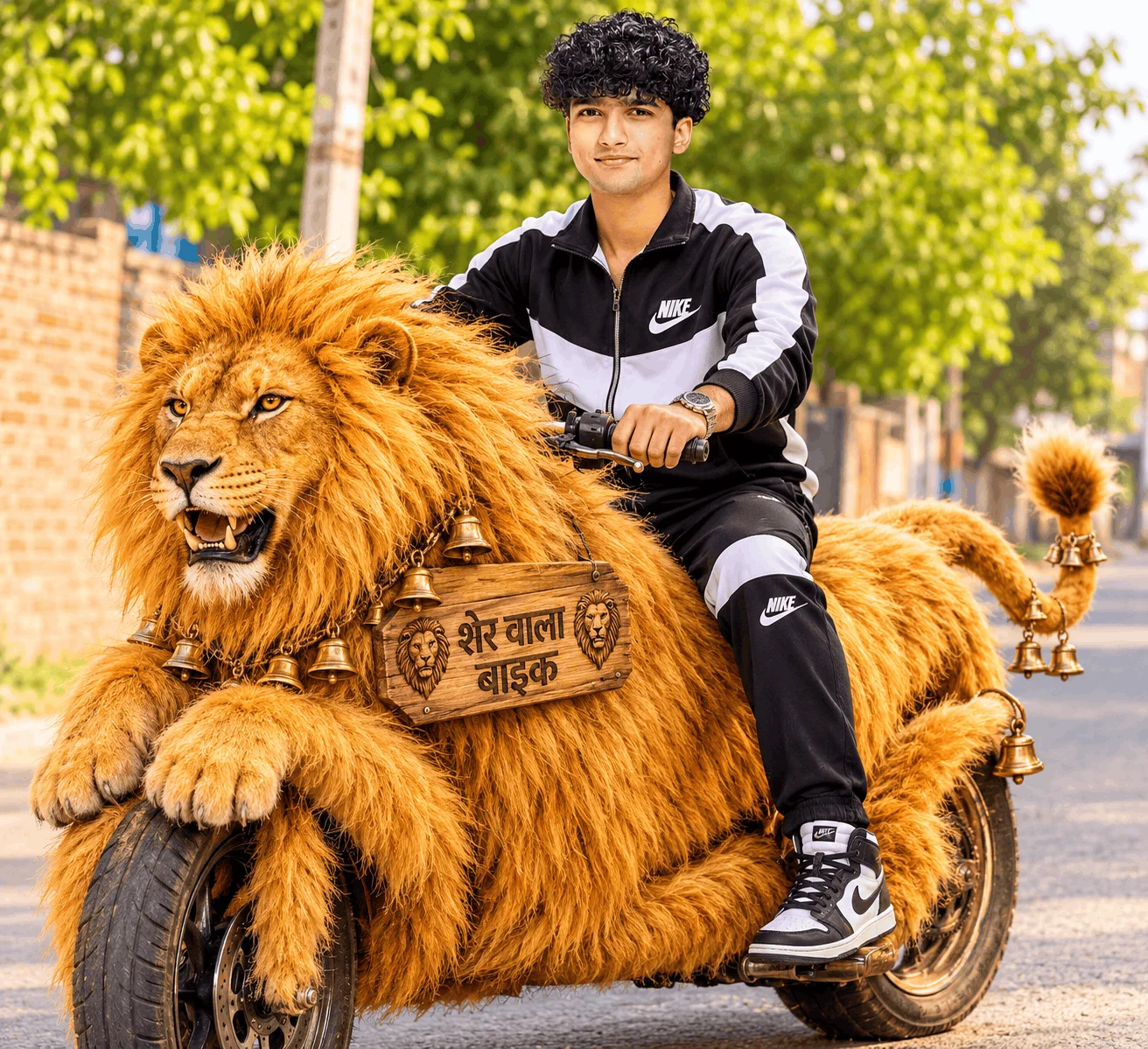 Golden Lion Motorcycle Photo Ideas for Bold Riders - AI prompt