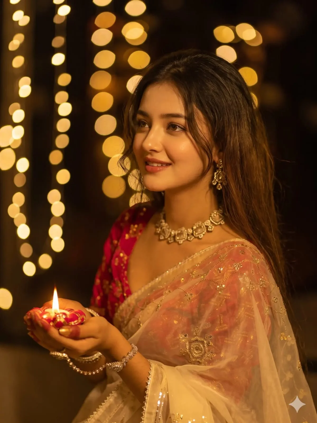 Happy Diwali Girl Diya Photo Editing Ai Prompt 2026 - AI prompt