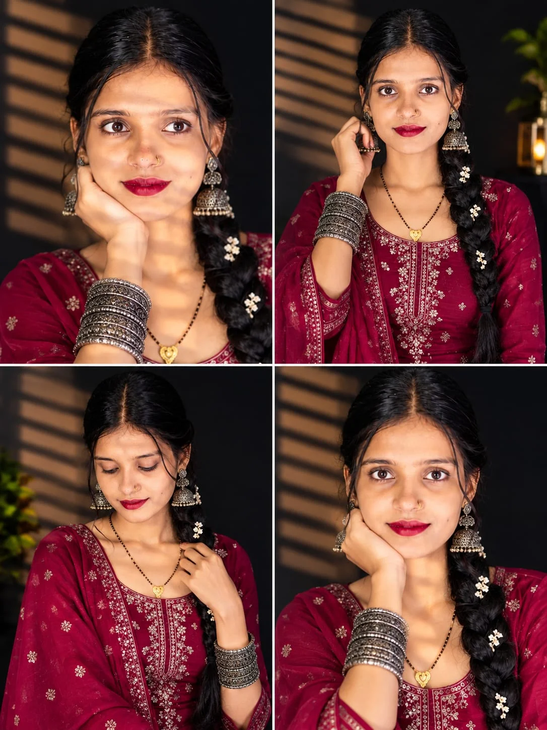 Instagram Trending Deep Maroon Saree AI Photo Editing Prompt