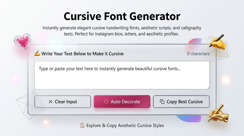 Cursive Font Generator for Beautiful Text Styling