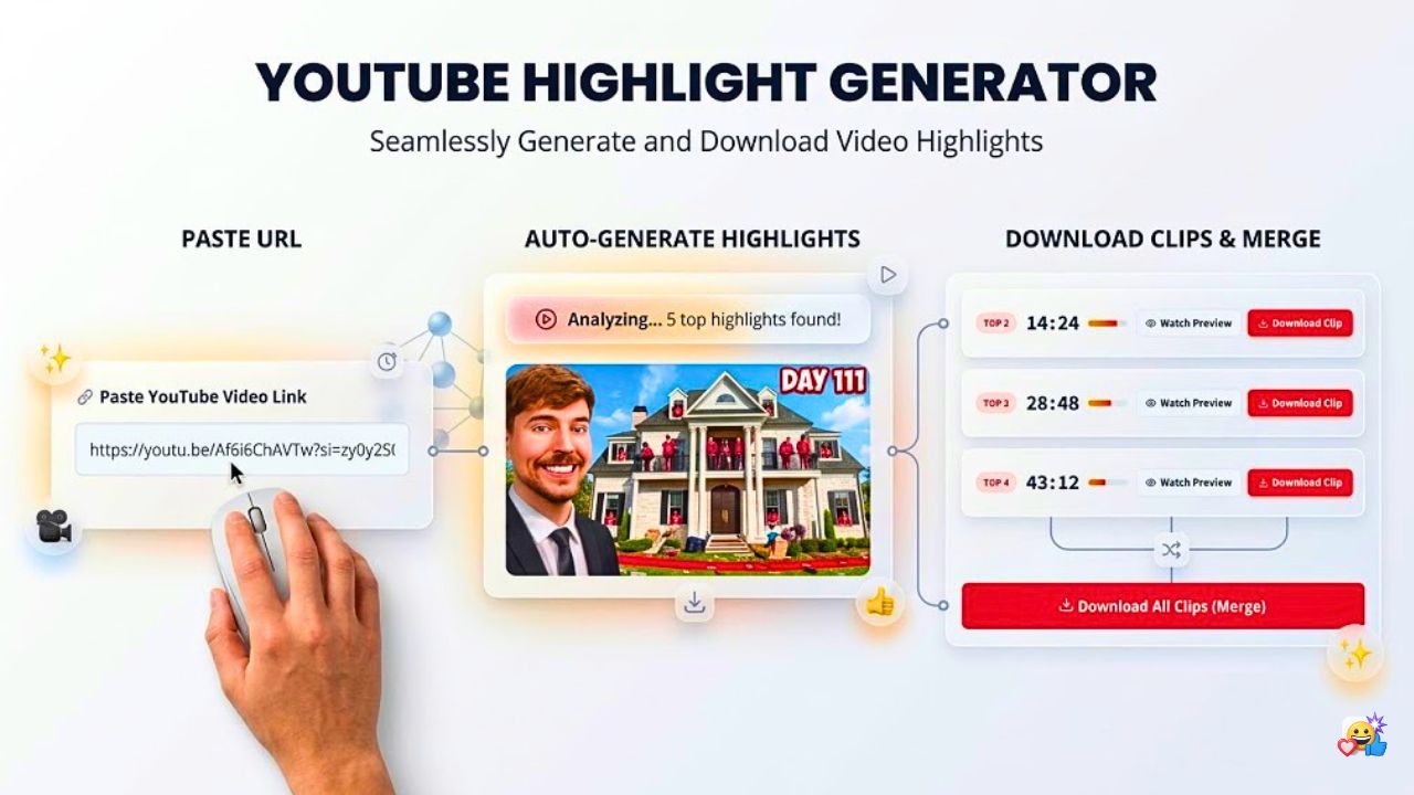 YouTube Highlight Generator: Easily Find and Download the Best Moments from Any YouTube Video